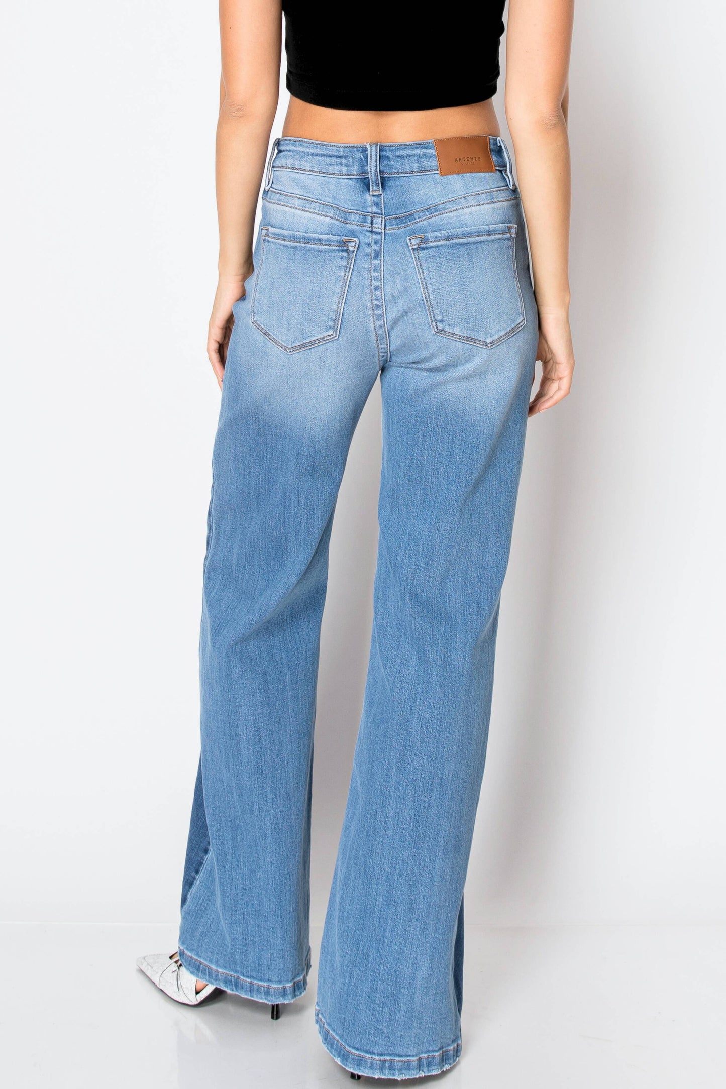 TUMMY CONTROL 90'S VINTAGE HIGH RISE STRETCH FLARED JEANS