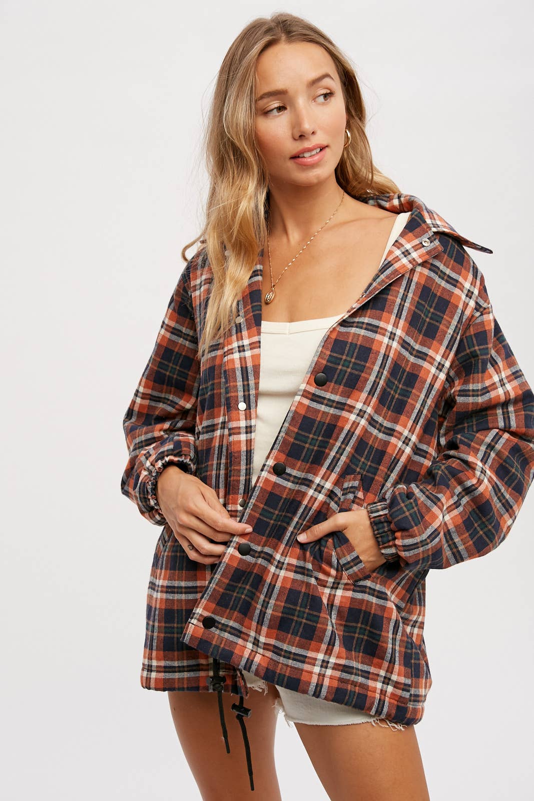 OVERSIZED FLANNEL PLAID PARKA