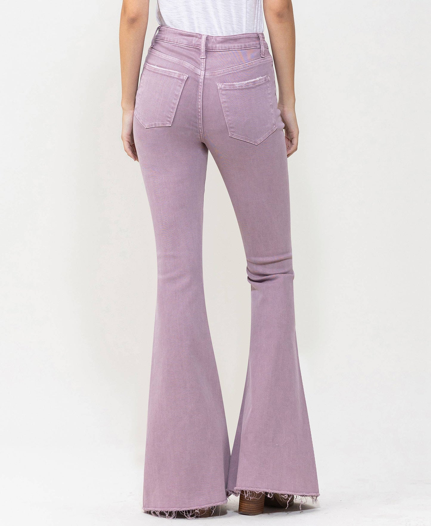 VERVET HIGH RISE RAW HEM SUPER FLARE JEANS