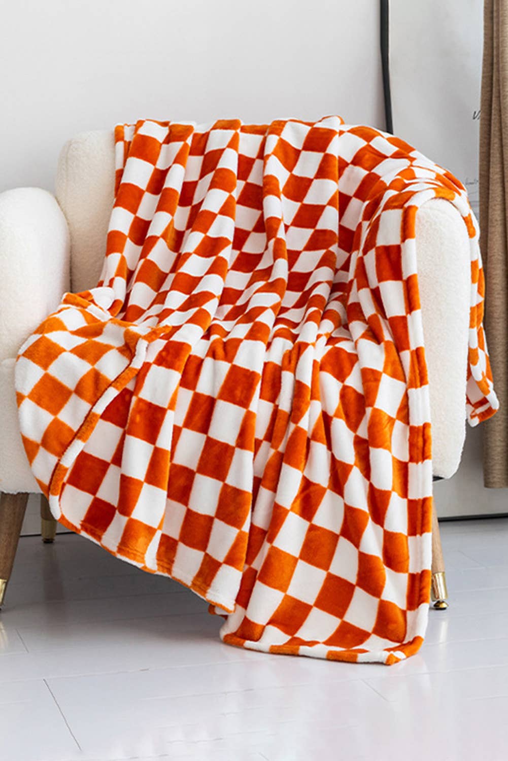 Checkerboard Printed Soft Throw Blanket 120*200cm