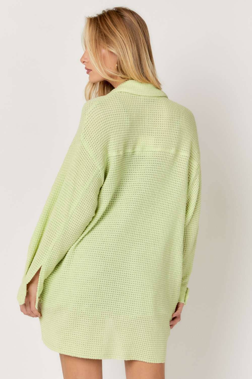 PLUS SOLID TEXTURED LONG SLEEVE BUTTON DOWN SHIRT