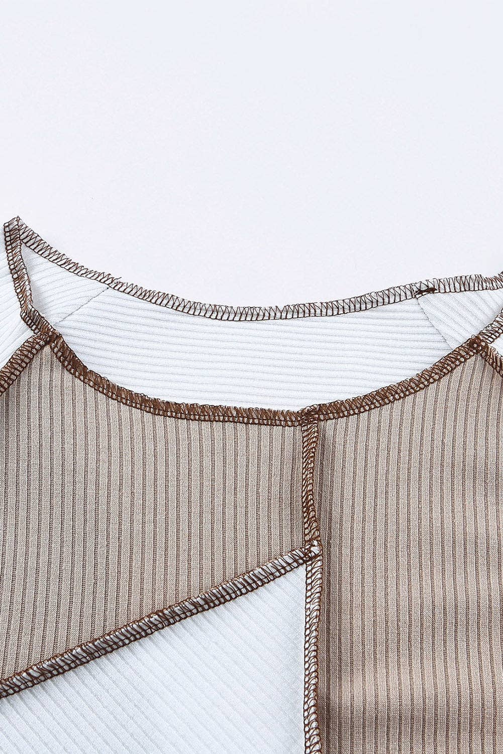 Irregular Color Block Rib Knit Top