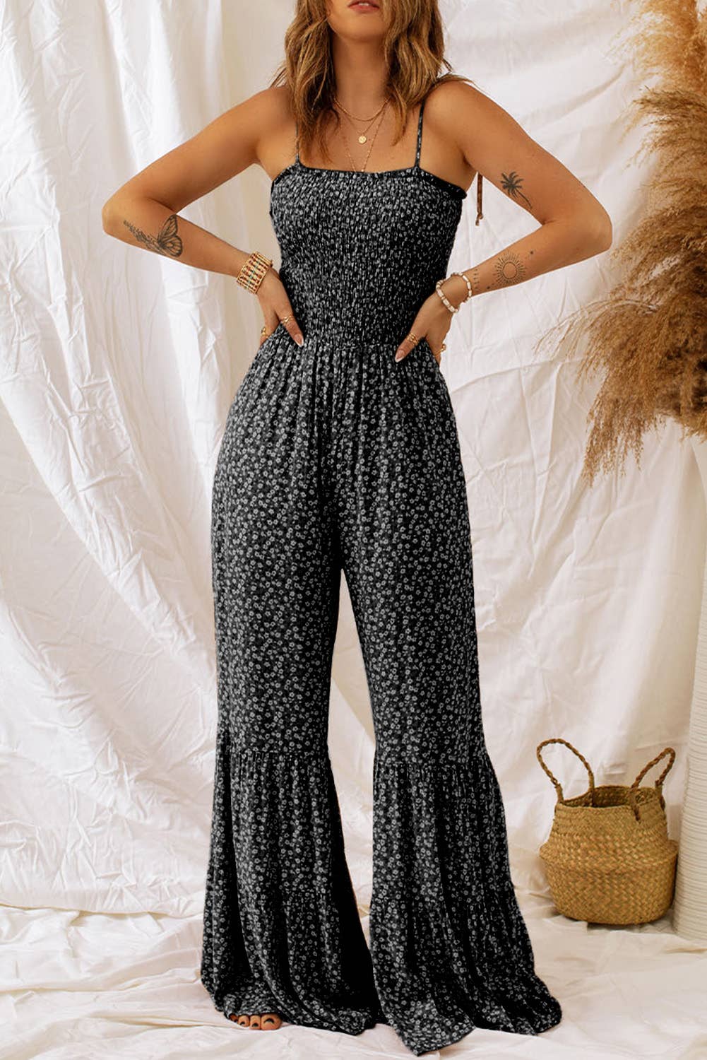 Wide Leg Floral Jumpsuit