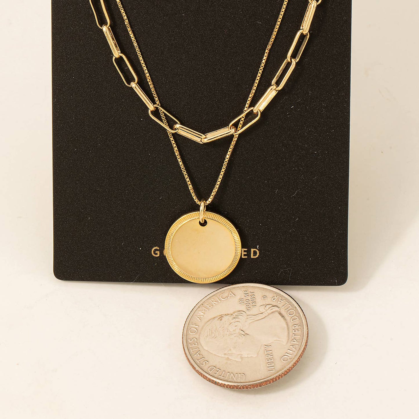 Gold Dipped Coin Pendant Necklace
