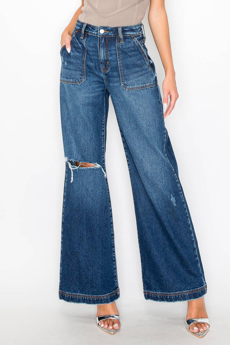 ARTEMIS VINTAGE *HYBRID STYLE* ULTRA HIGH RISE RELAXED FLARE JEANS