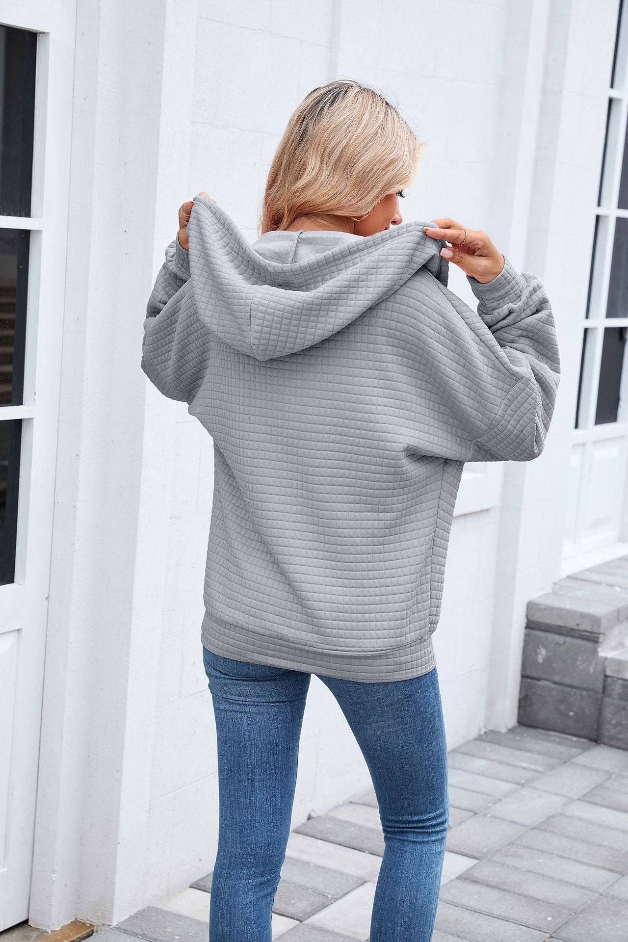 Quilted Zip-Up Hoodie