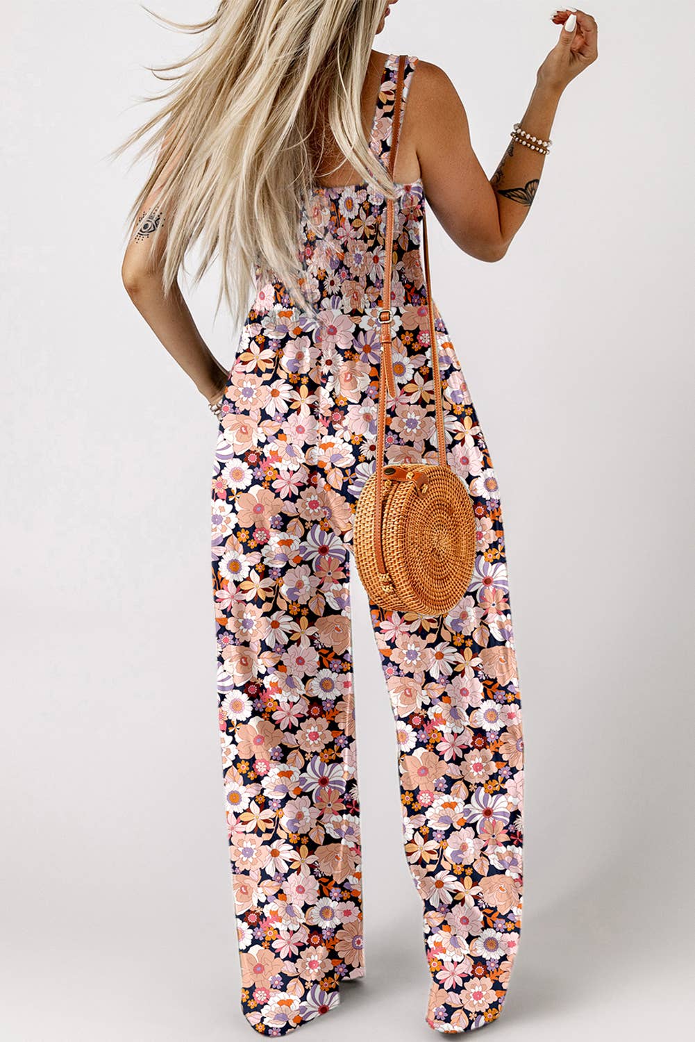 Floral Stretch Waistband Printed Jumpsuit