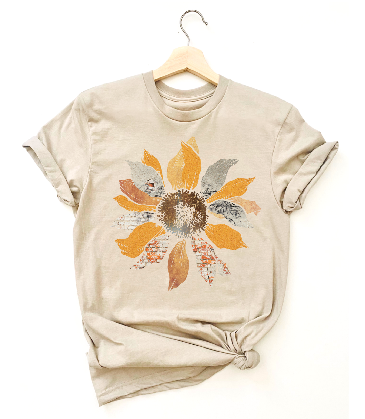 Grunge Sunflower Summer FLower Floral yellow t Graphic tee