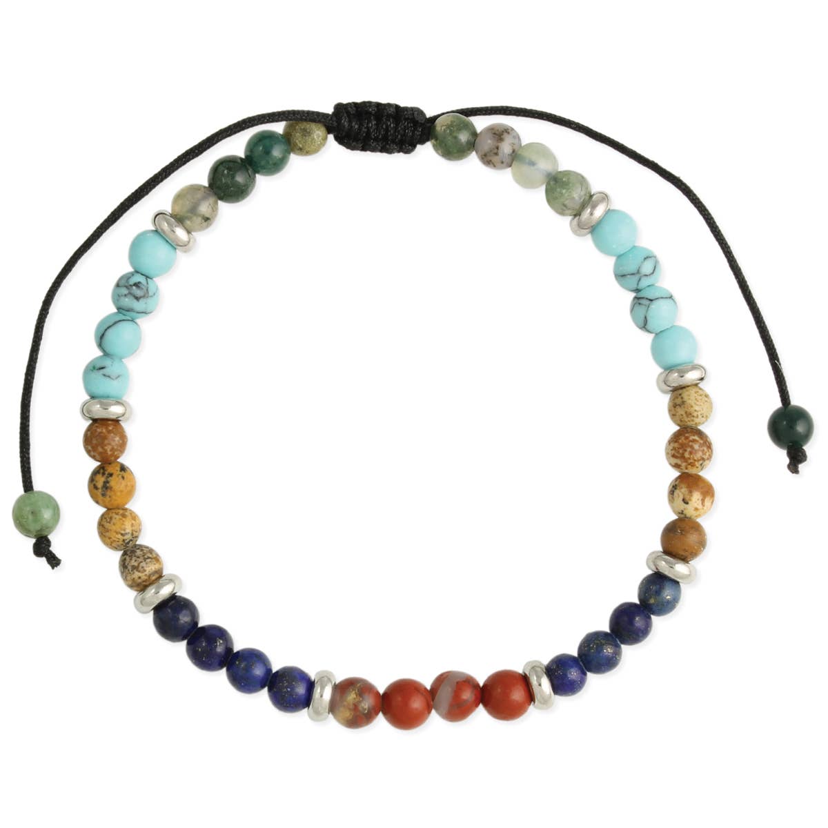 Nature all Around Multi Stone Bead Pull Bracelet