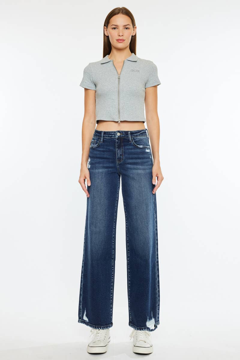 KANCAN HIGH RISE WIDE LEG JEANS
