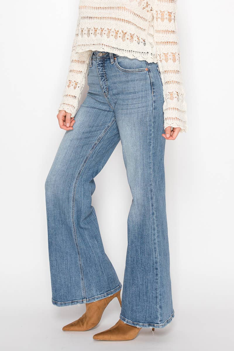 ARTEMIS VINTAGE TUMMY CONTROL HIGH RISE RELAXED PALAZZO JEANS
