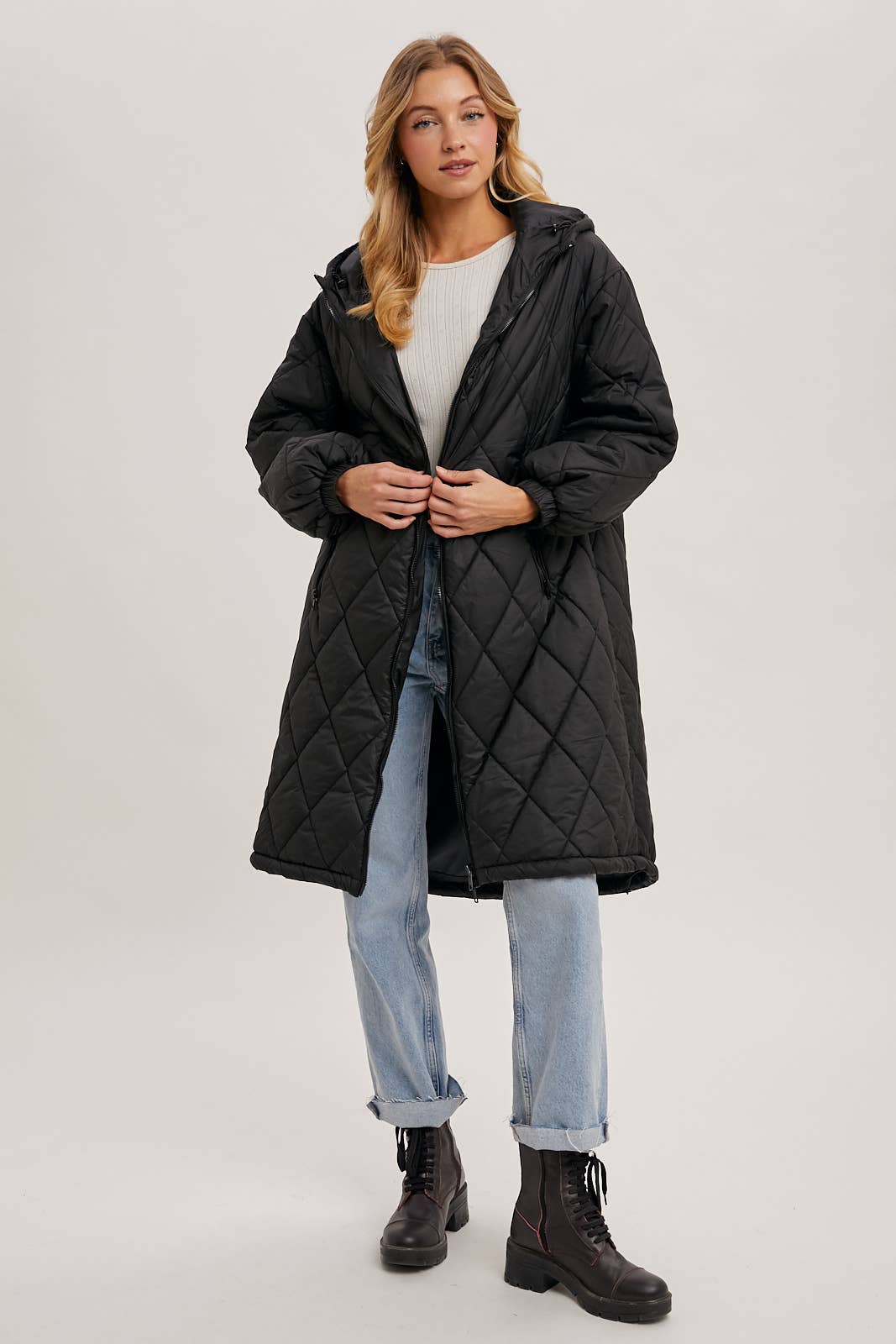 LONGLINE QUILTED PUFFER JACKET