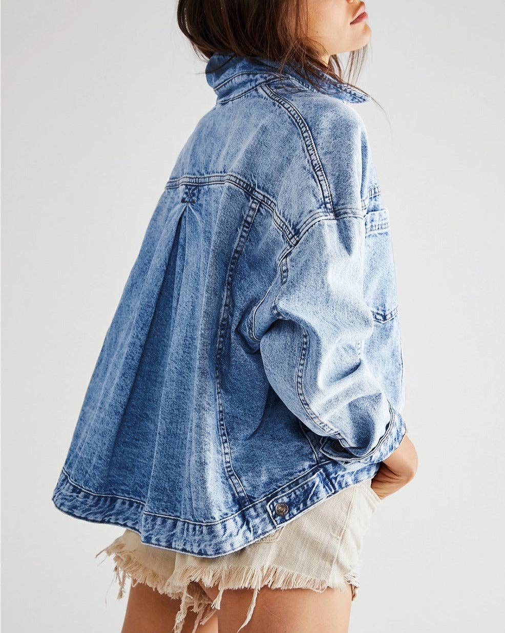 Denim Acid Washed Pocketed Jacket