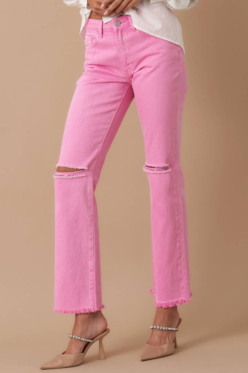 High Rise Slim Straight Relaxed Jeans