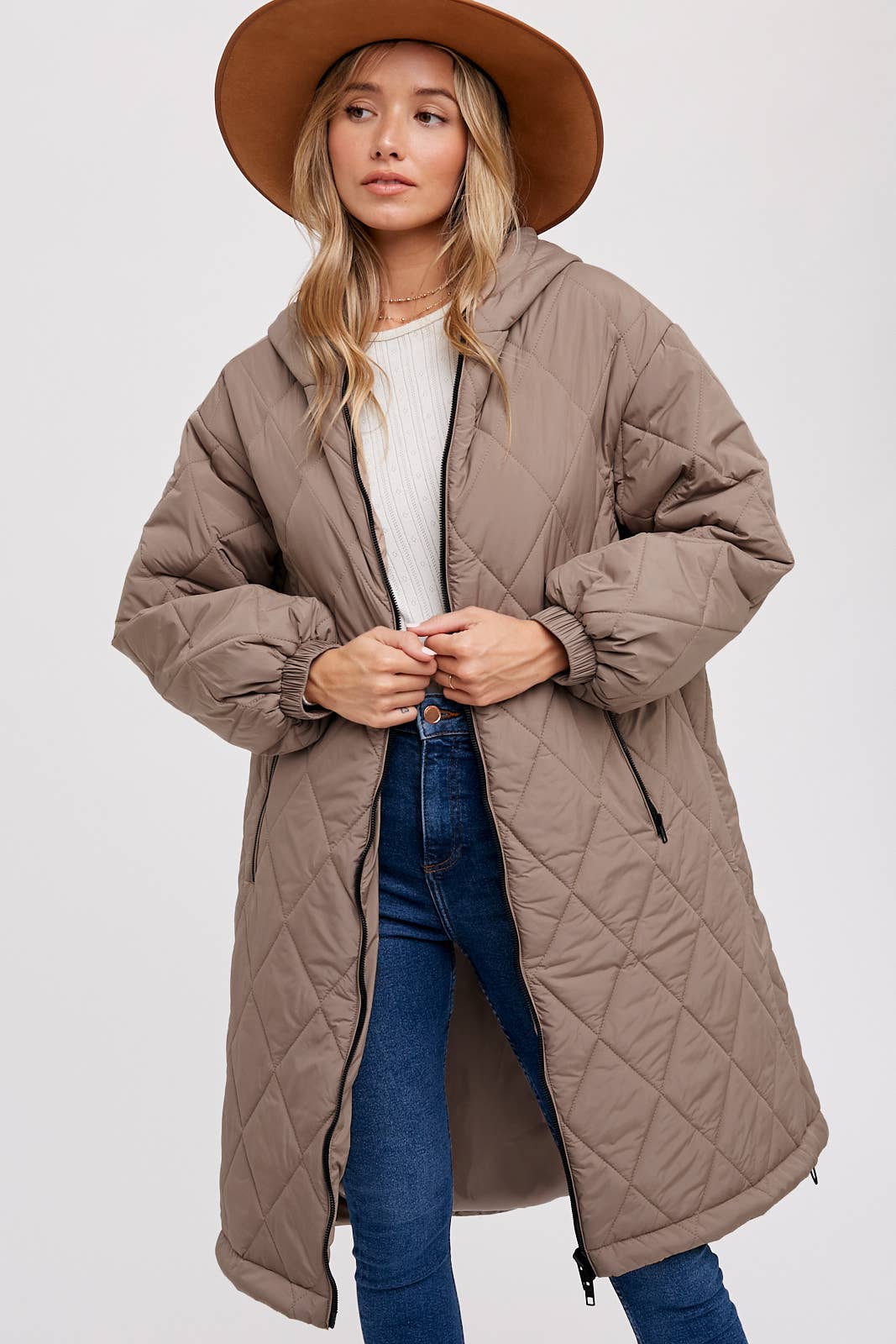 LONGLINE QUILTED PUFFER JACKET