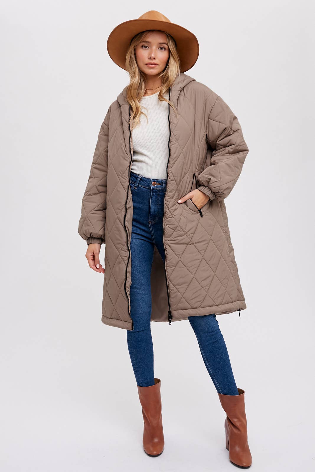 LONGLINE QUILTED PUFFER JACKET