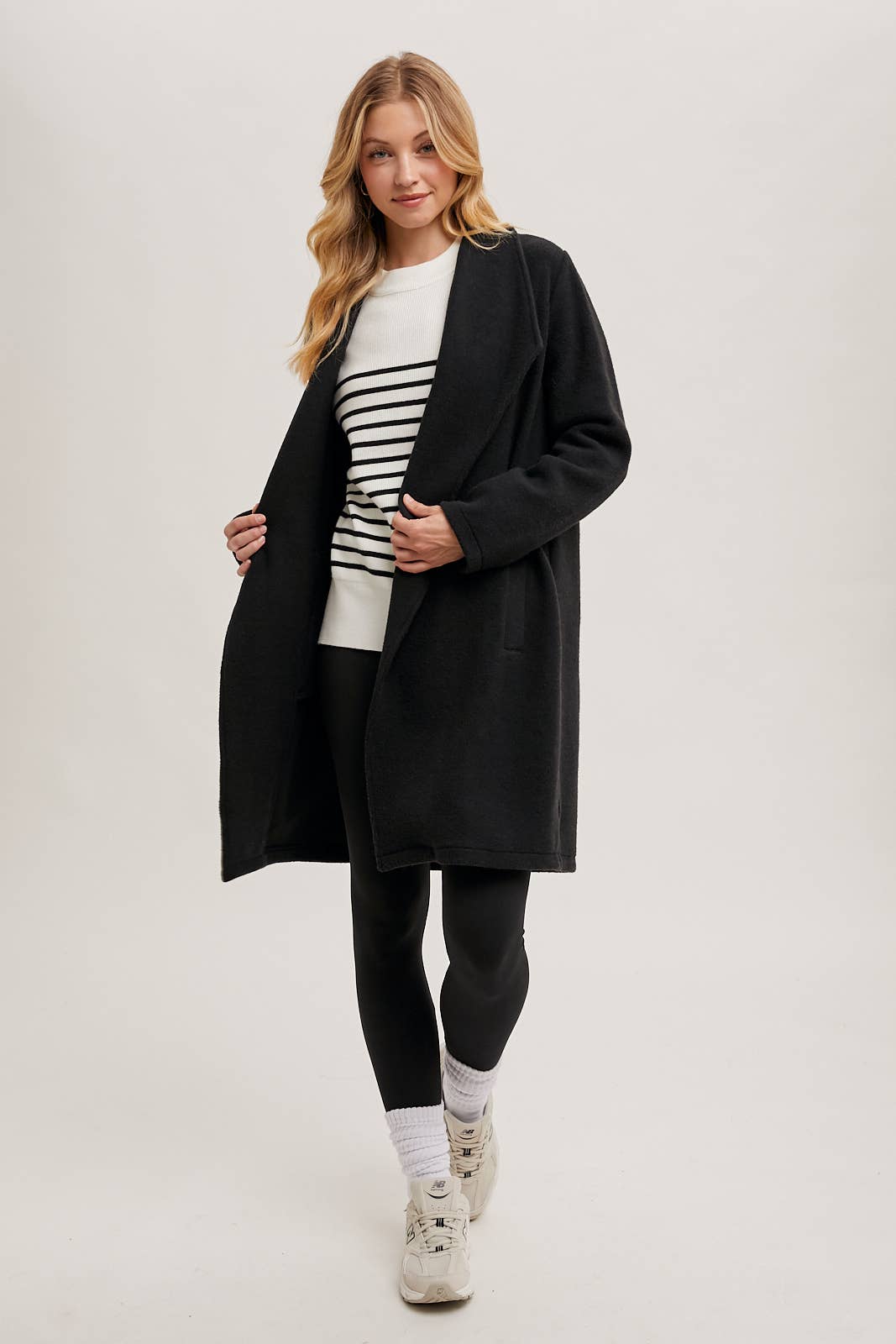 OPEN FRONT KNIT COAT JACKET