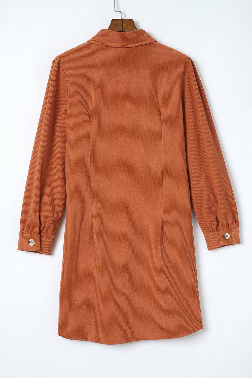 Corduroy Long Sleeve Shirt Dress