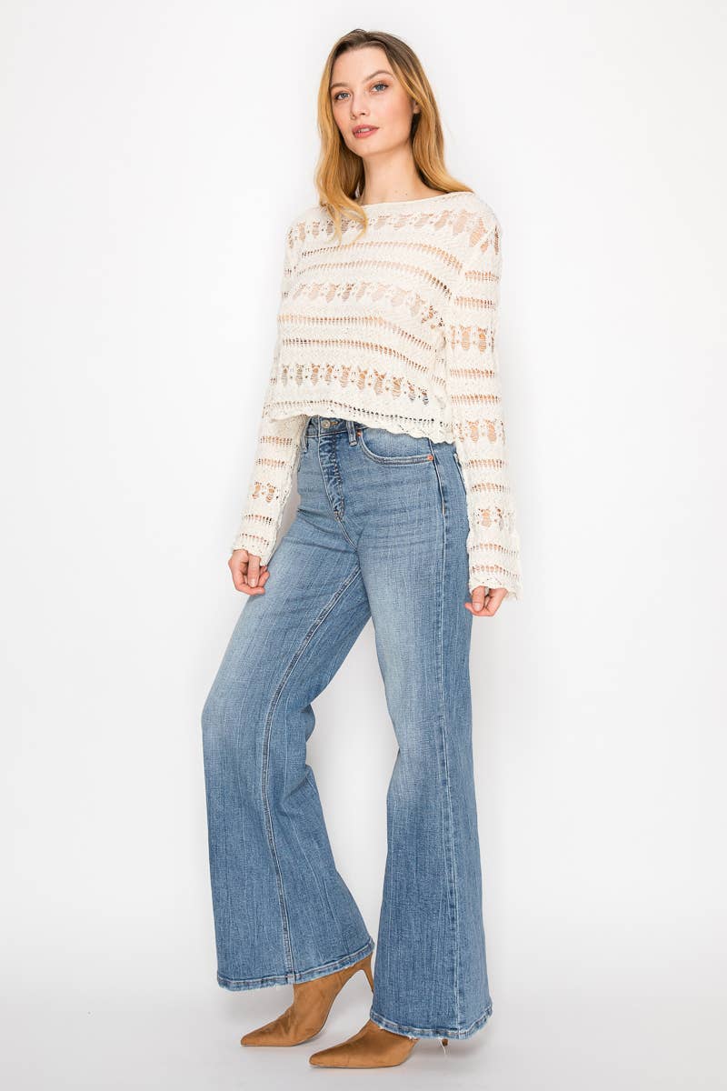 ARTEMIS VINTAGE TUMMY CONTROL HIGH RISE RELAXED PALAZZO JEANS