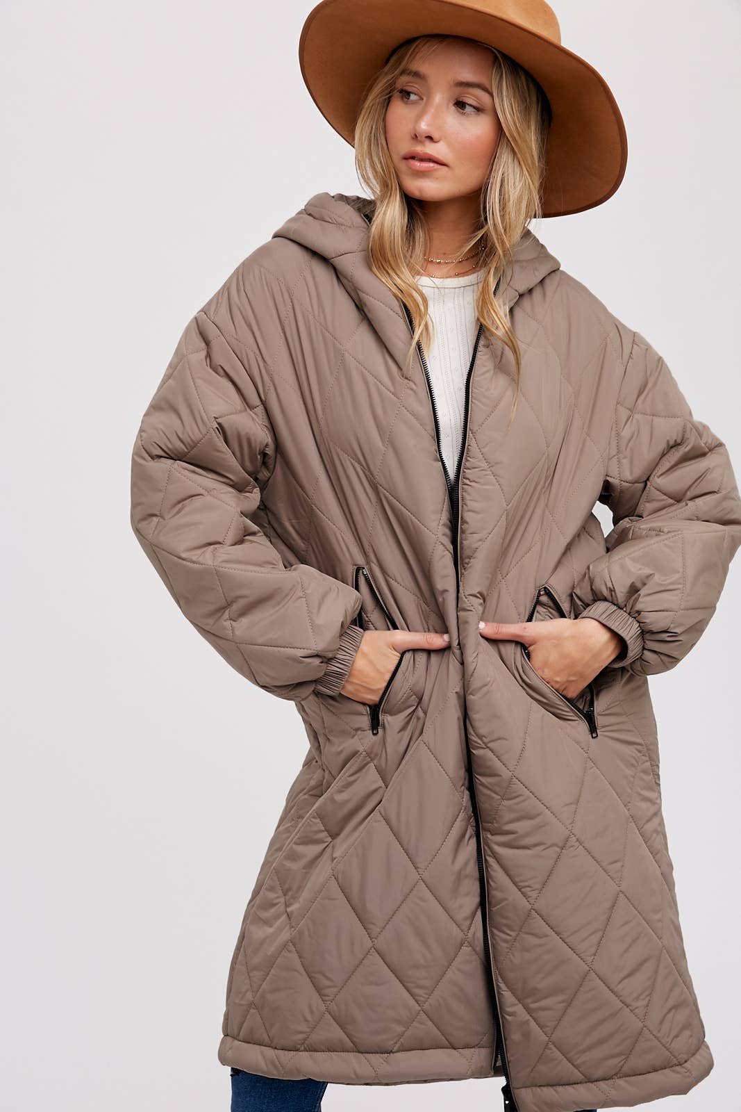 LONGLINE QUILTED PUFFER JACKET