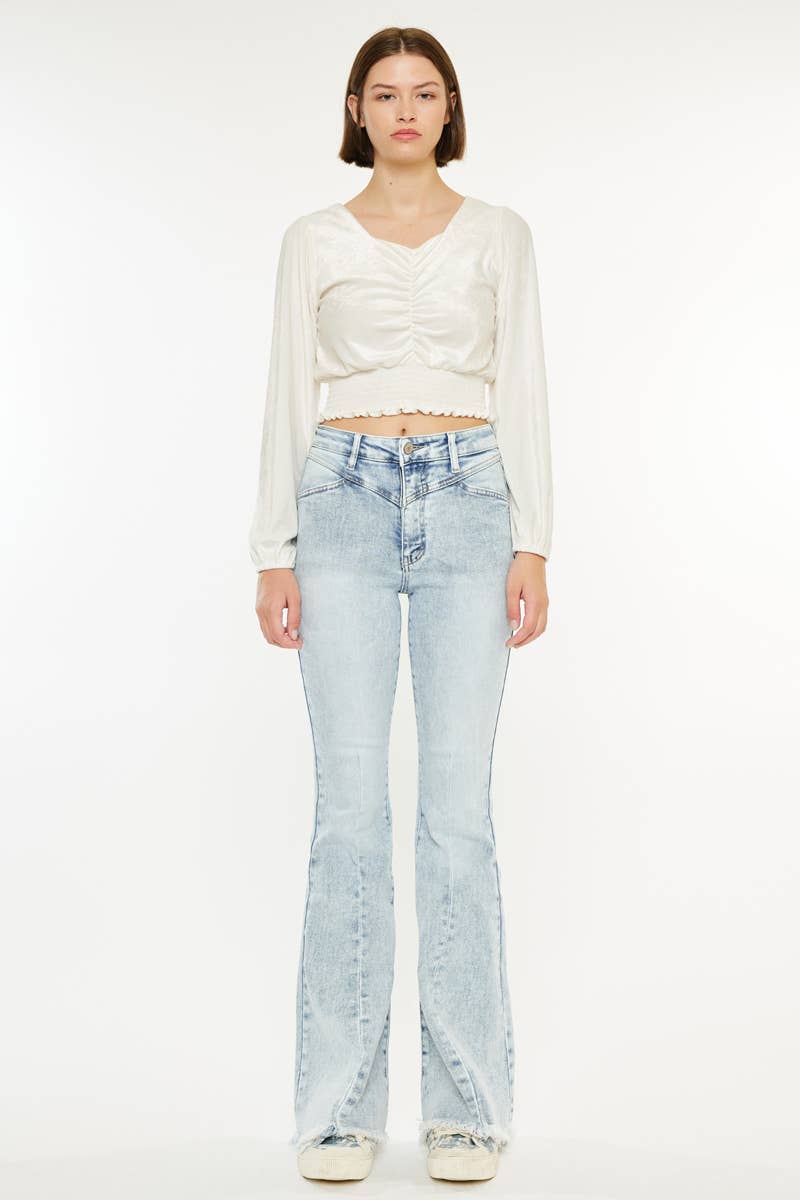 KanCan Acid Wash Flare Jeans