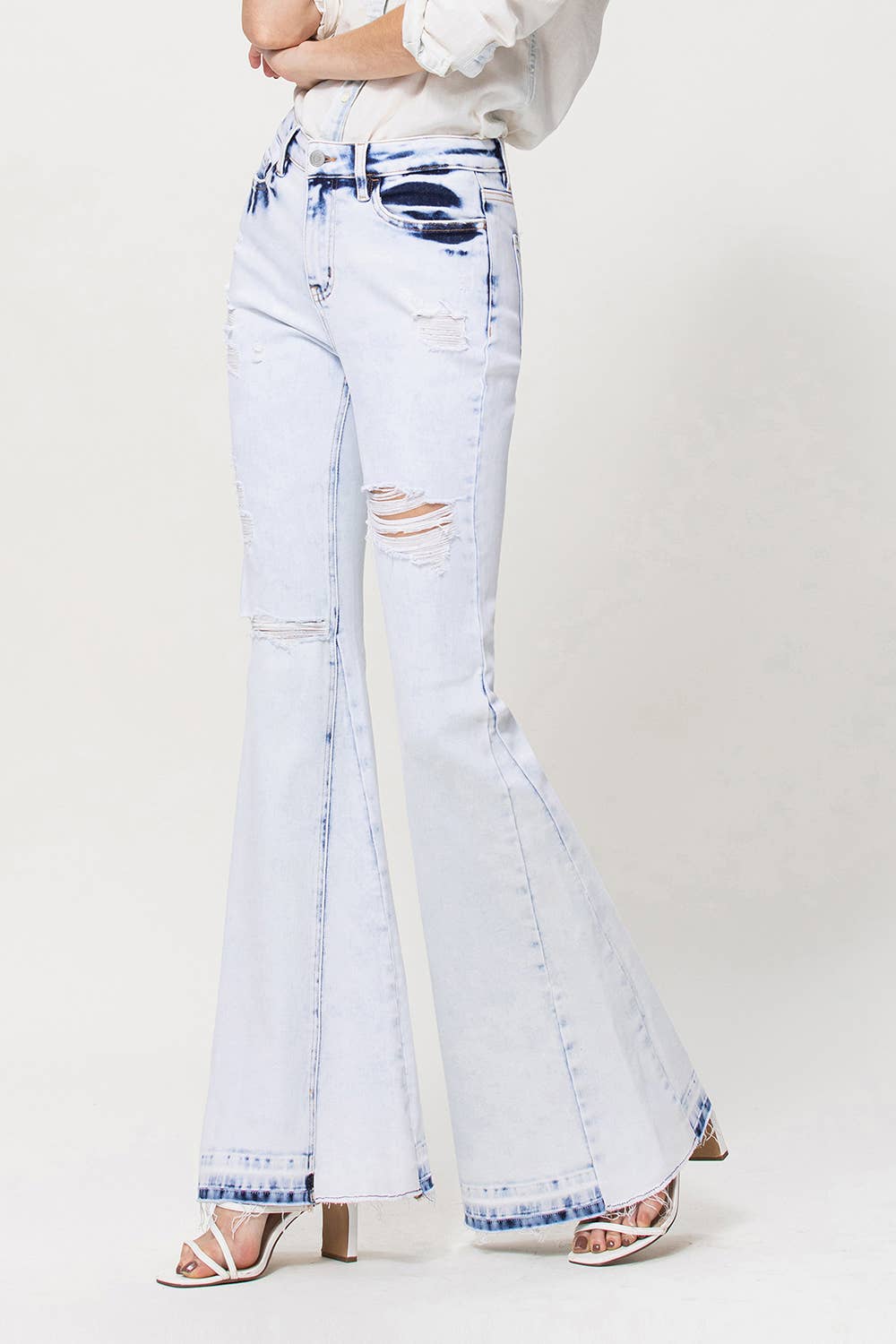 FLYING MONKEY HIGH RISE PANEL FLARE JEANS