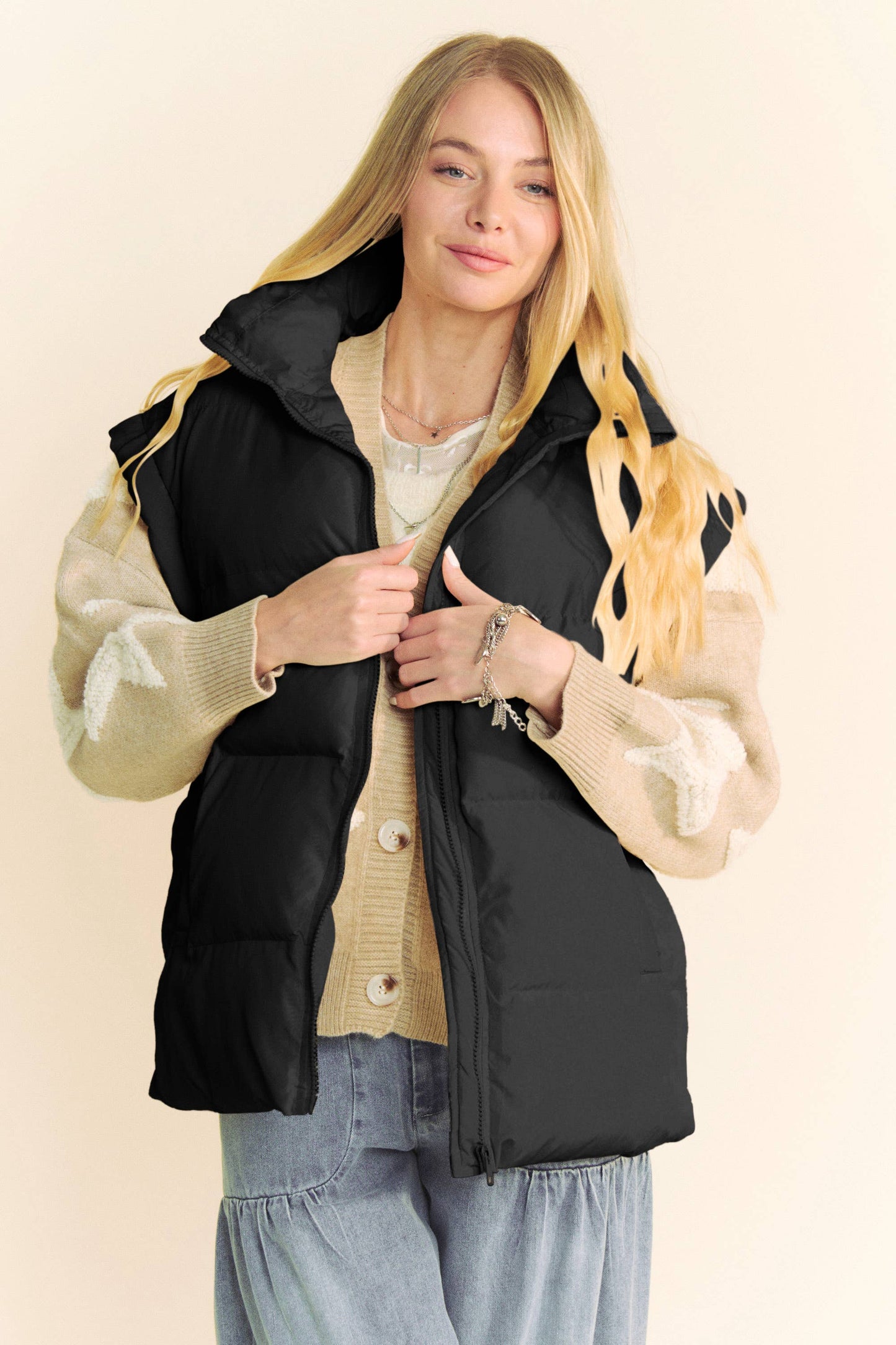 SLEEVELESS PUFFER DOWN VEST