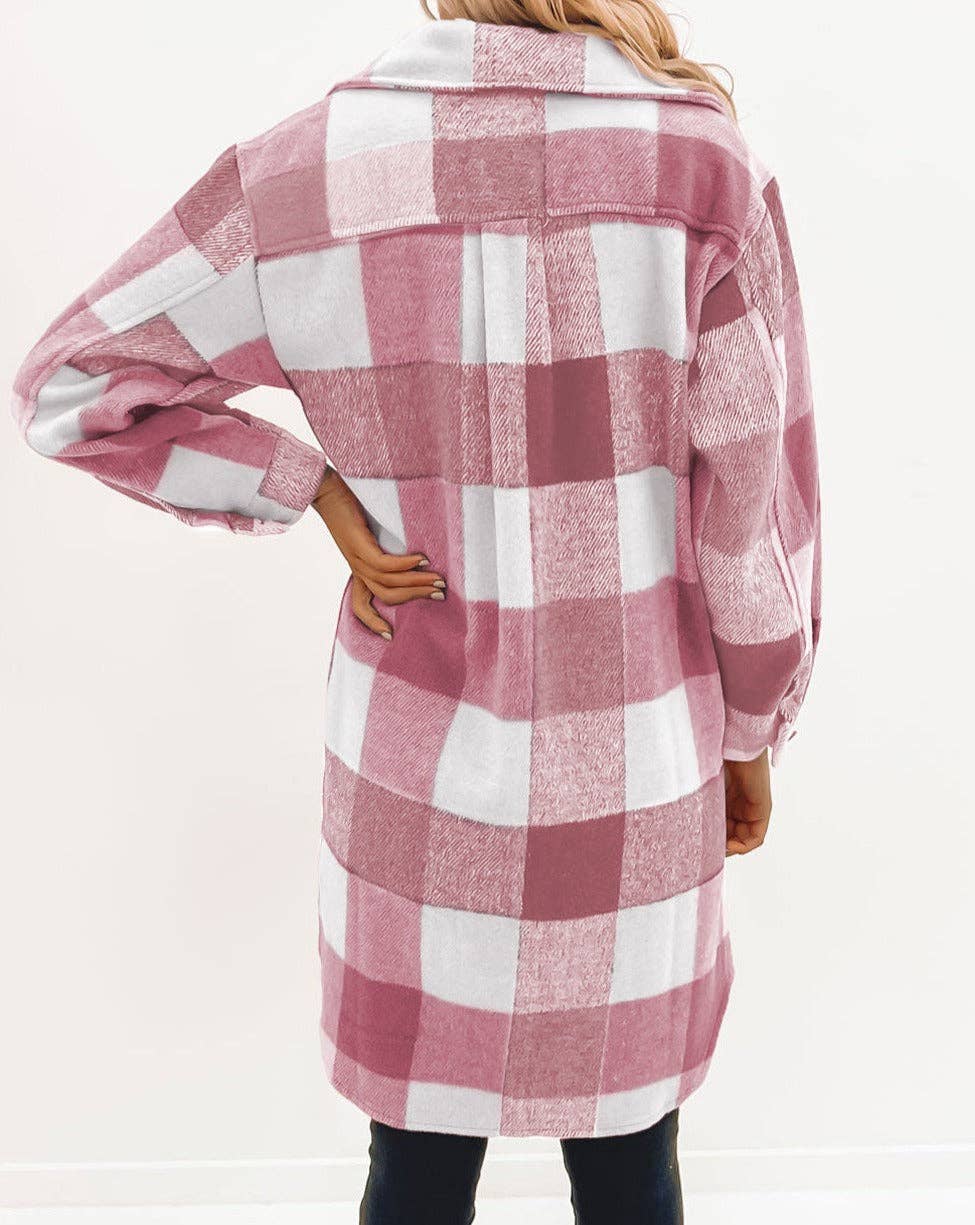 Plaid Pocketed Long Shacket