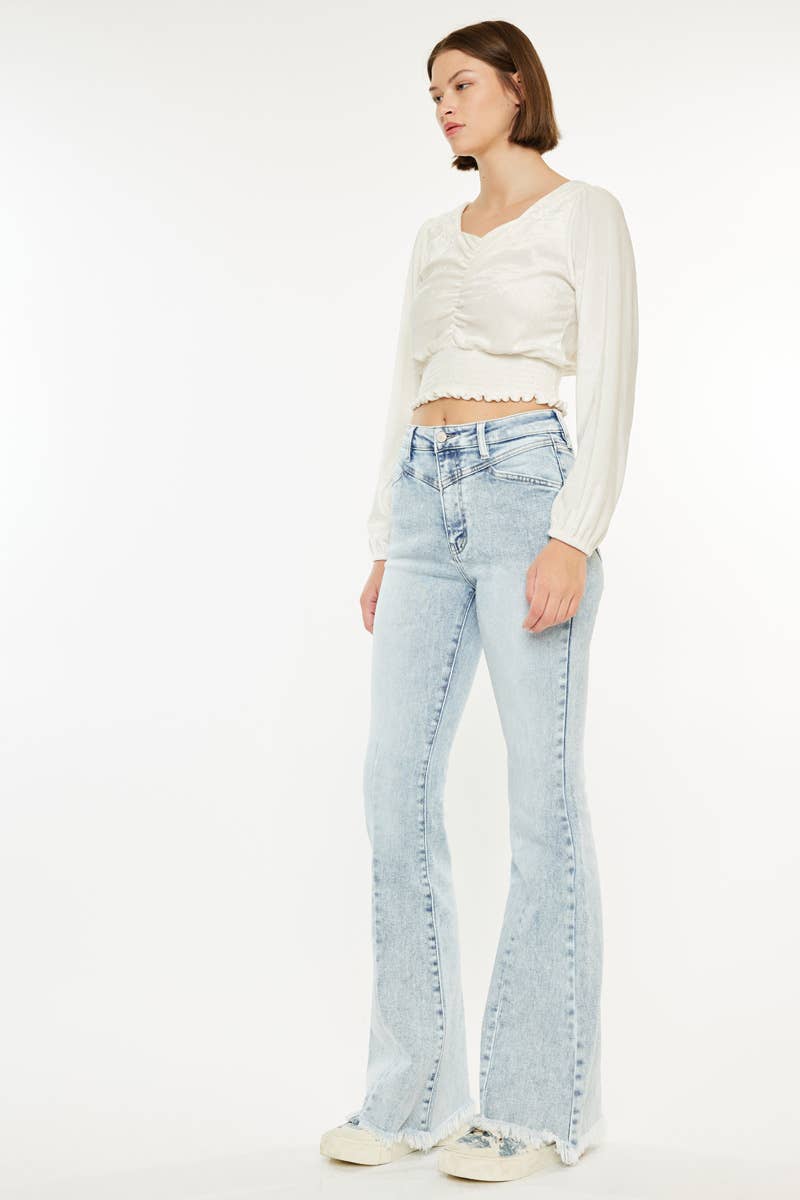 KanCan Acid Wash Flare Jeans