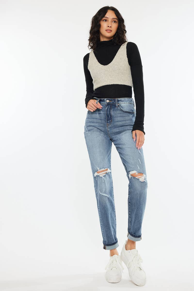 KanCan High Rise Mom Jean