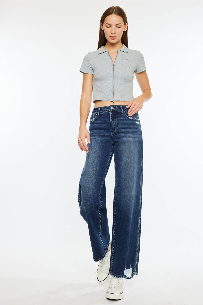 KANCAN HIGH RISE WIDE LEG JEANS