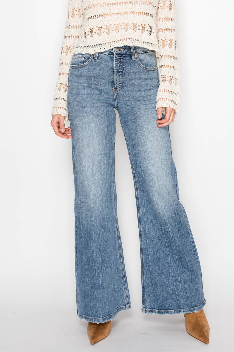 ARTEMIS VINTAGE TUMMY CONTROL HIGH RISE RELAXED PALAZZO JEANS