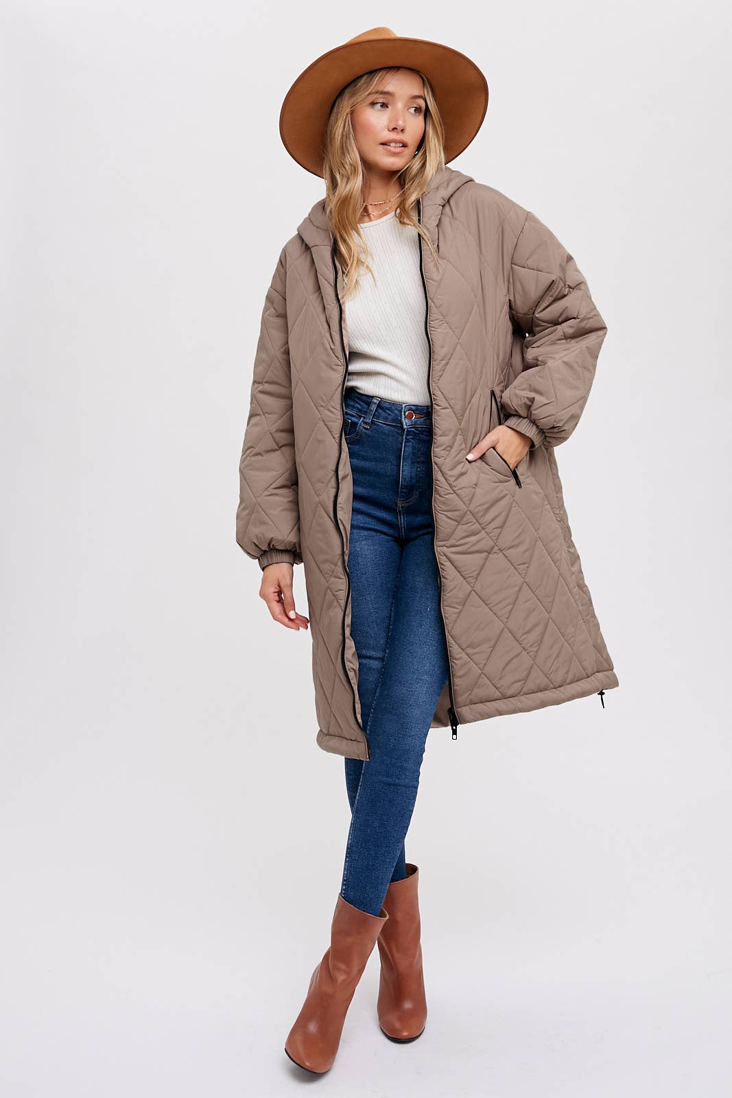 LONGLINE QUILTED PUFFER JACKET