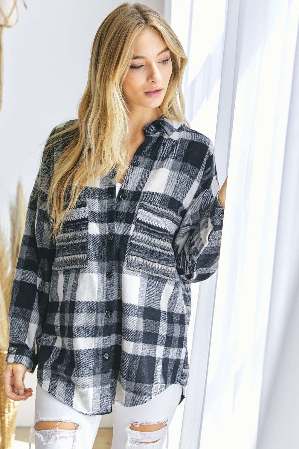 PLAID BUTTON DOWN FLANNEL