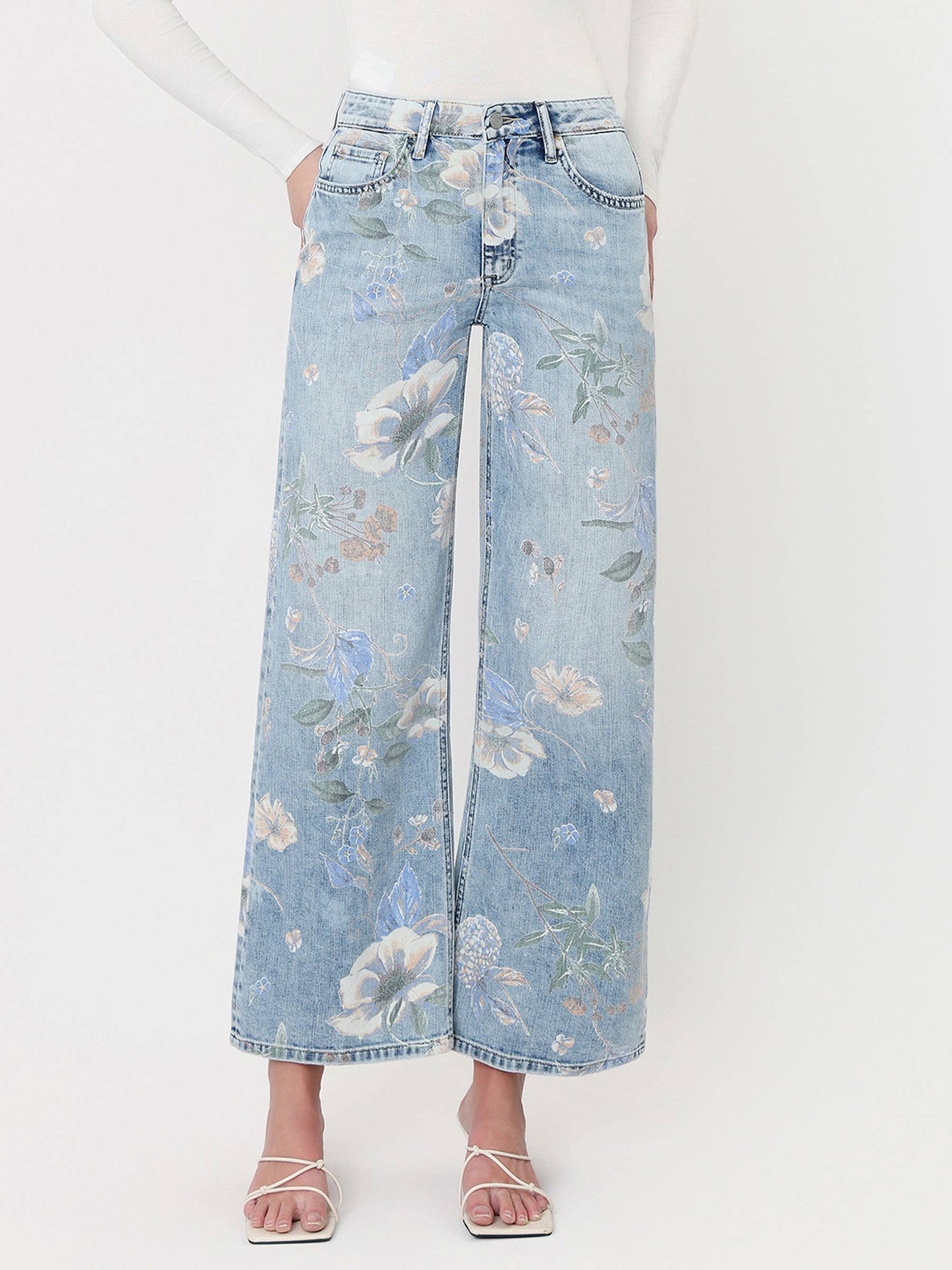 SUPER HIGH RISE FLORAL EXTREME VINTAGE FLARE JEANS T7443FRL