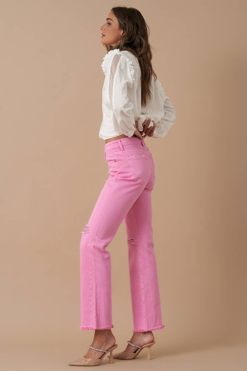 High Rise Slim Straight Relaxed Jeans