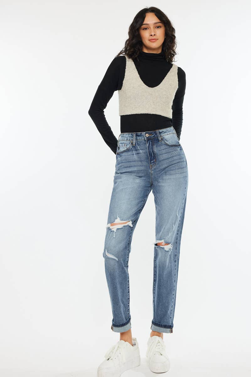 KanCan High Rise Mom Jean