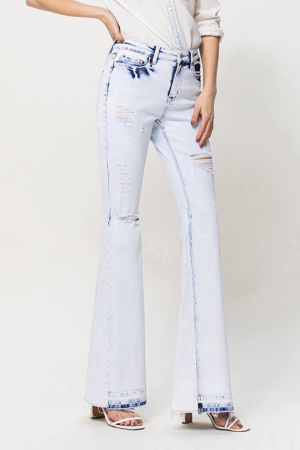 FLYING MONKEY HIGH RISE PANEL FLARE JEANS