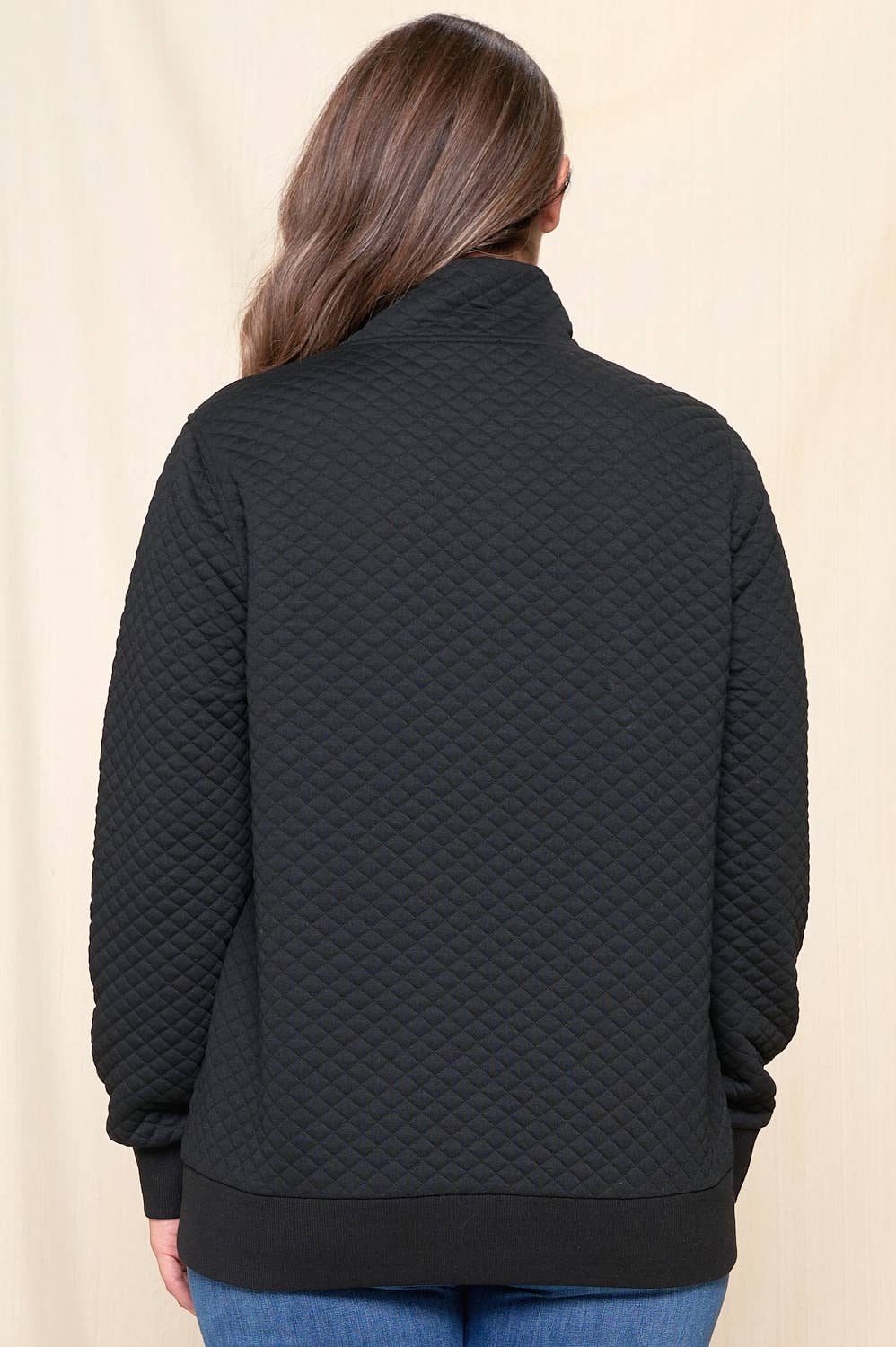 DIAMOND COTTON PULL OVER WITH METAL SNAP