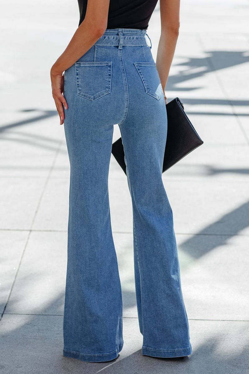 WIDE LEG MICRO CUT DENIM PANT