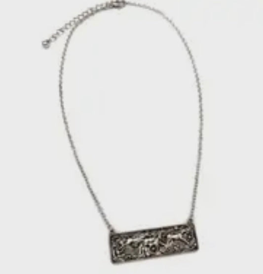 HORSES WESTERN BAR NECKLACE