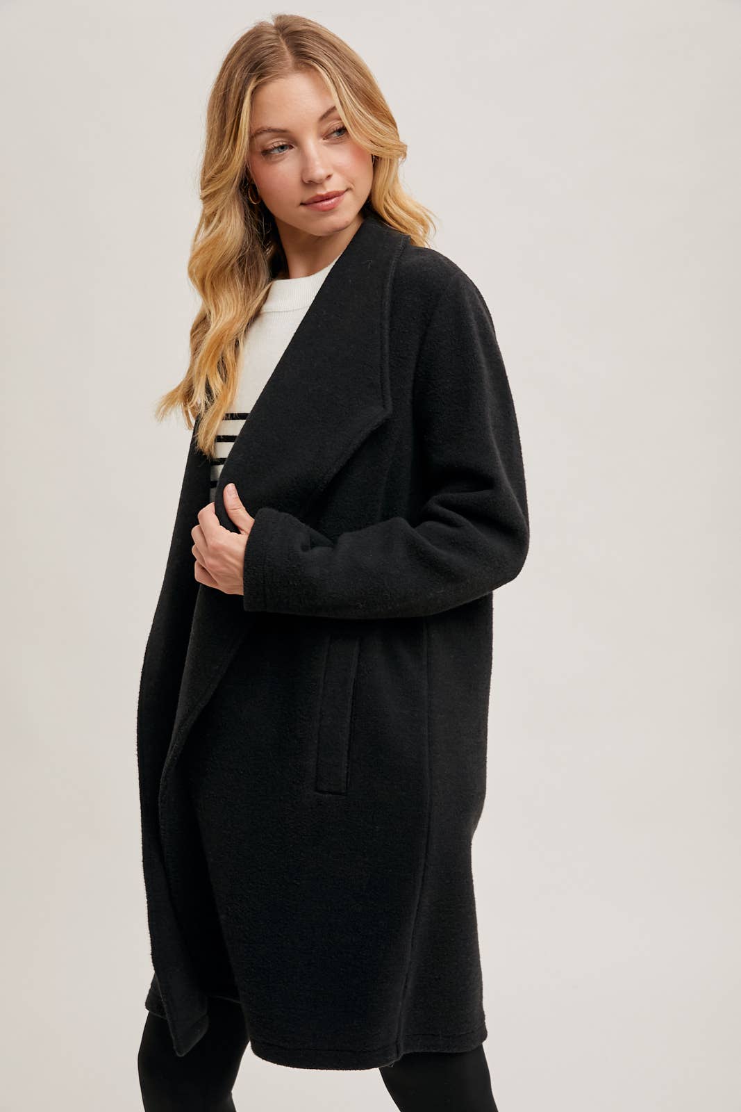 OPEN FRONT KNIT COAT JACKET