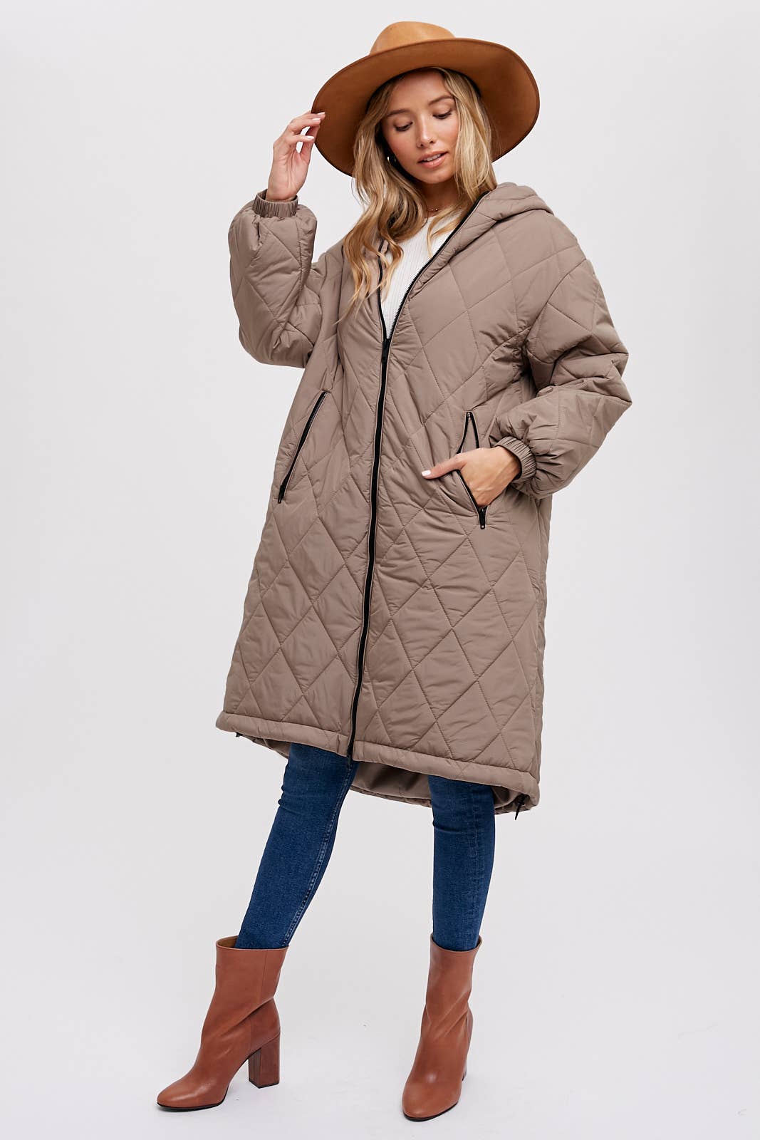 LONGLINE QUILTED PUFFER JACKET