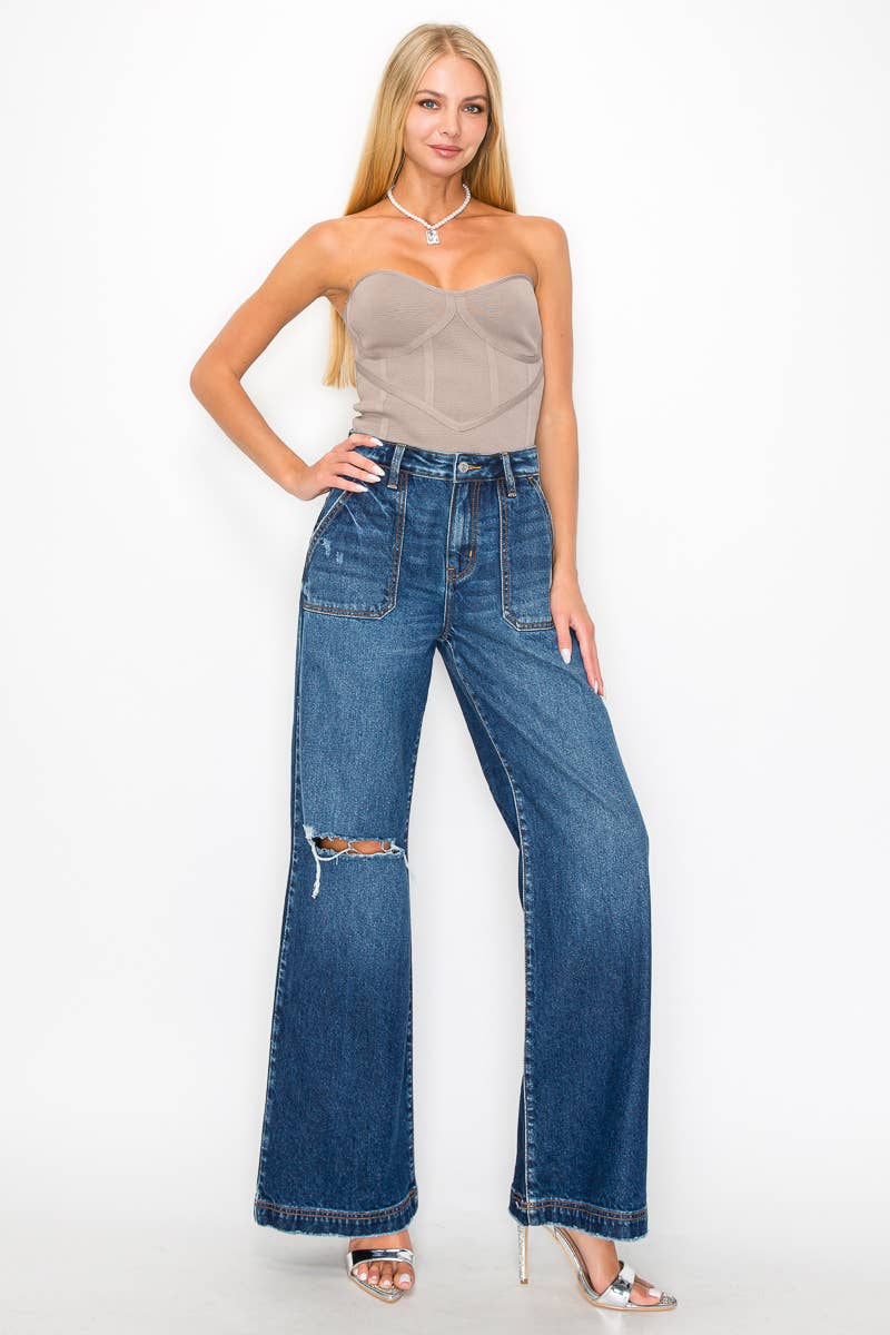ARTEMIS VINTAGE *HYBRID STYLE* ULTRA HIGH RISE RELAXED FLARE JEANS