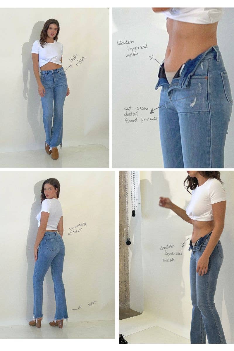 ARTEMIS MESH TUMMY CONTROL HIGH RISE HOLLY FLARE JEANS