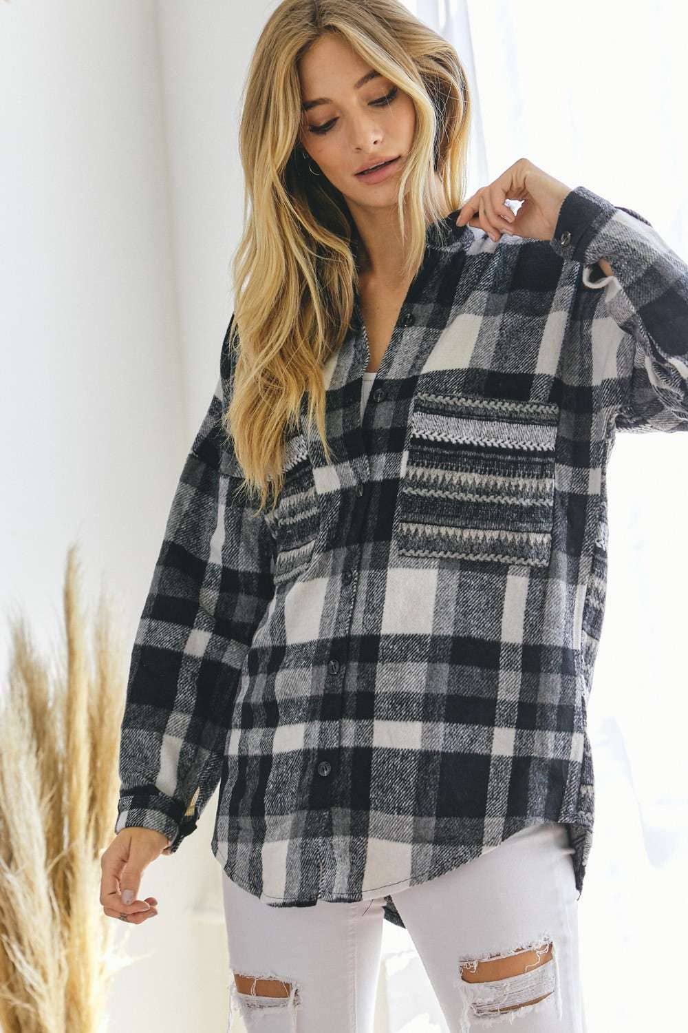 PLAID BUTTON DOWN FLANNEL