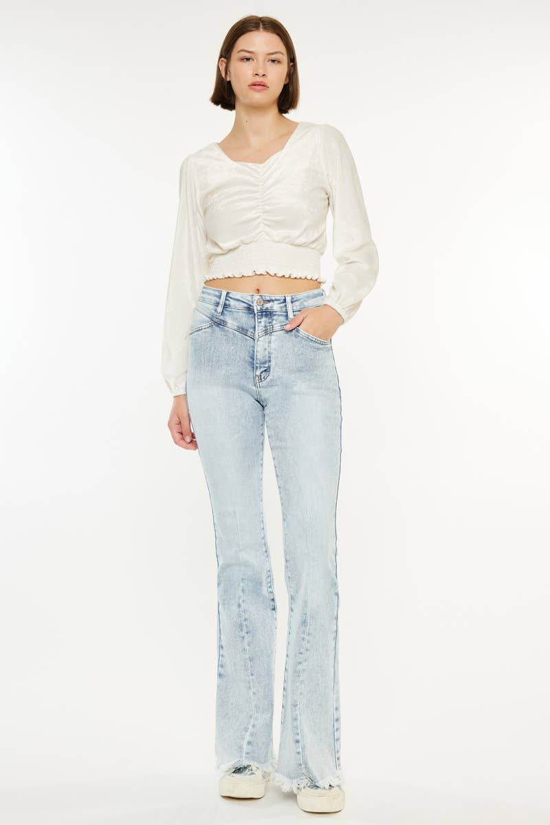 KanCan Acid Wash Flare Jeans