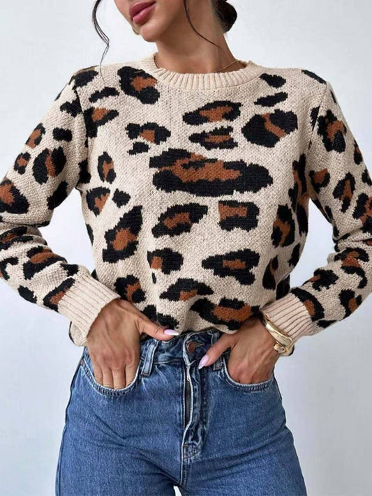 Leopard Print Pullover Sweater