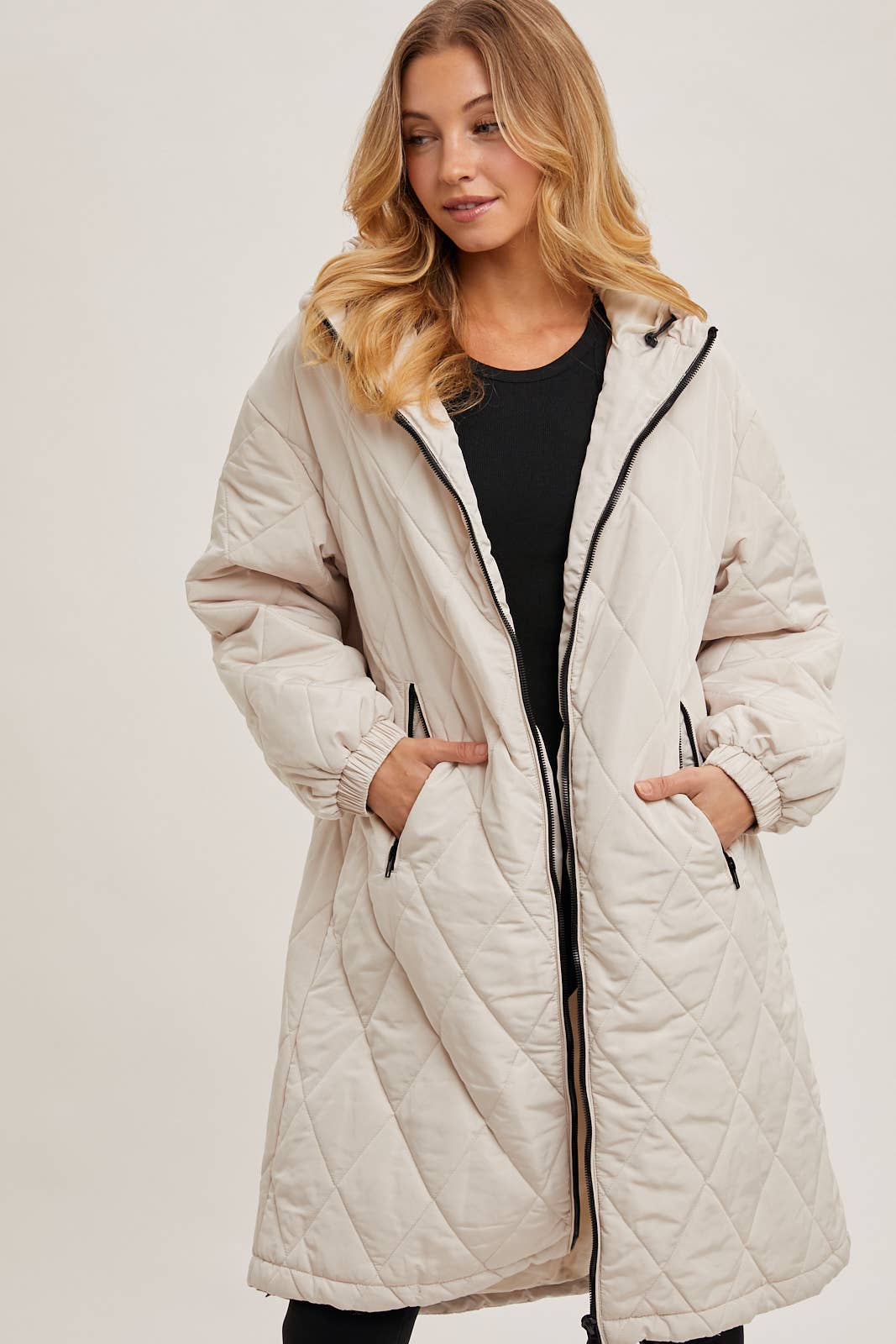 LONGLINE QUILTED PUFFER JACKET