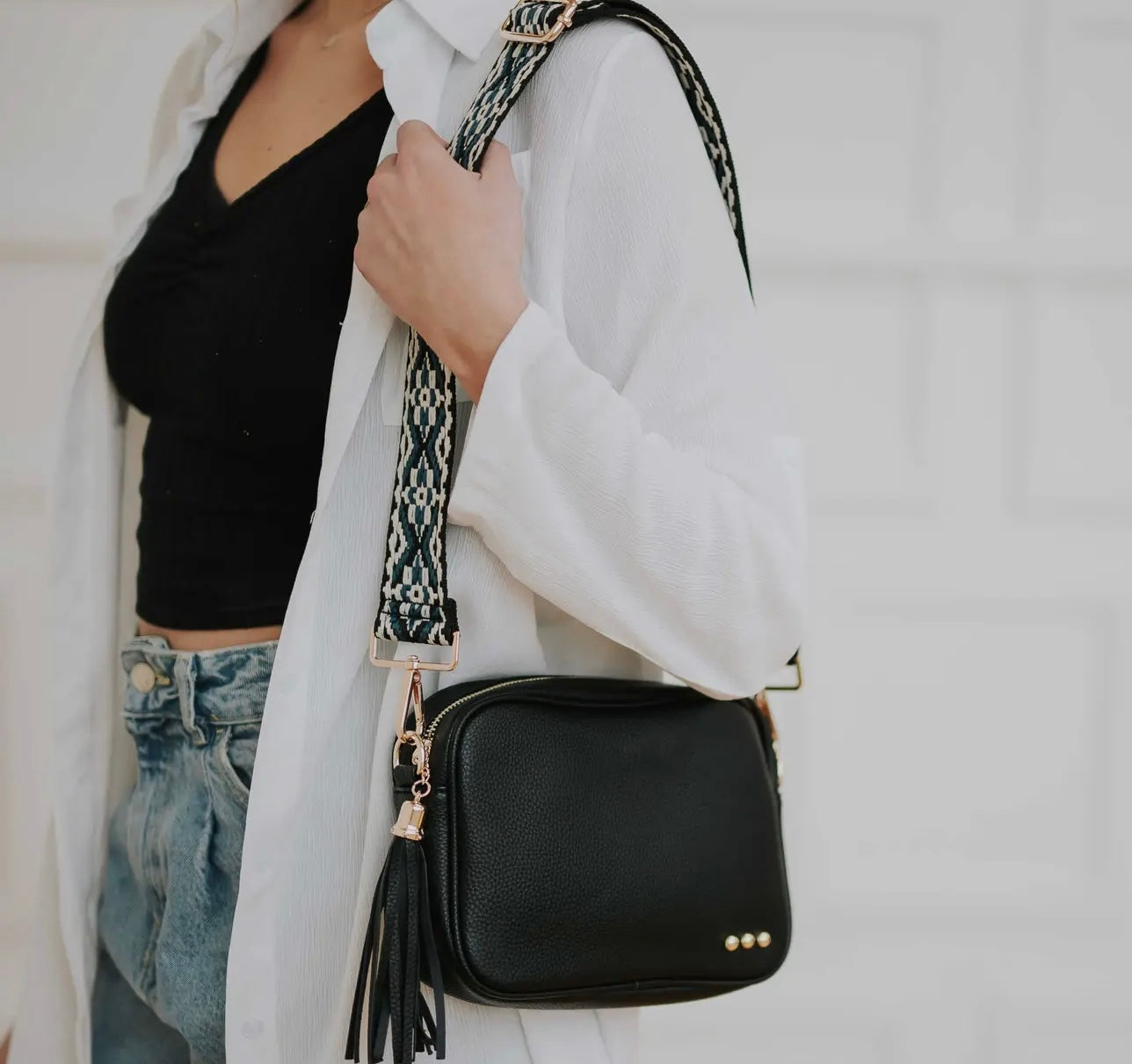 FAUX LEATHER CROSSBODY BAG